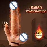 Automatic Telescopic Simulation Heated Penis Remote Control Realistic Vibrating Huge Dildo For Women With Suction Cup - EROS NECTAR